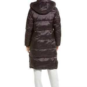 Manteau long à capuche pour femme, manches longues, couleur unie, vêtement d'extérieur décontracté pour l'hiver, grande taille, veste en toile épaisse avec fermeture éclair et fourrure de mouton - Product Image 3