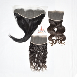 Extensions de cheveux humains 100% Remy, ondulés profonds, couleur naturelle noire, 13*4 Frontal, 100g, faciles à appliquer - Product Image 2
