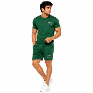 GYM ACTIVE Conjunto de Camiseta Deportiva Verde Vintage para Hombre, Estilo Invernal, Cuello Alto, Manga Corta, Secado Rápido, Tejido Ecológico 100% - Product Image 3