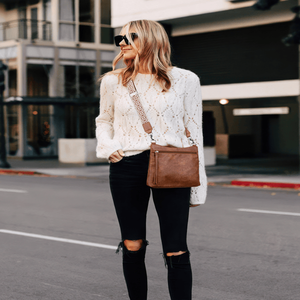 Women's Brown Crossbody Bag with 2 Adjustable Straps & Multi-Pocket Design <b>Small</b> Chest <b>Purse</b> - Product Image 6