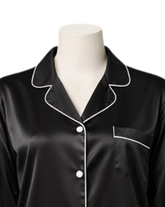 Conjunto de Pijama de Satén Azul Rey Personalizado para Mujer, Ropa de Dormir de Manga Larga con Botones, Estilo Seda, Conjunto de Dos Piezas Cómodo para Estar en Casa - Product Image 3