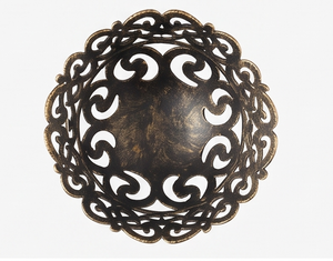 Cuenco Decorativo de Metal Hecho a Mano de Primera Calidad, Diseño Tallado Vintage, Base para Decoración del Hogar, Elegante Centro de Mesa - Product Image 2