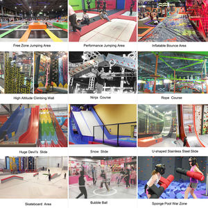 Équipement de parc de trampoline intérieur personnalisé avec <span class=keywords><strong>Ninja</strong></span> Warrior pour parc d'aventure, centre commercial ou centre de divertissement familial - Product Image 4