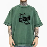 T-shirt Homme Vintage Délavé à l'Acide, Coupe Ample et Épaules Tombantes, en Coton, Style Streetwear Personnalisable, T-shirts Vierge
