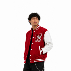 Chaqueta Varsity de Cuero de Alta Calidad con Logotipo Personalizado, Chaqueta de Béisbol Larga de Invierno, Nueva Llegada, Transpirable, Estilo Letterman - Product Image 3