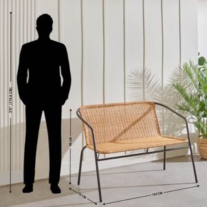 Modern 2 Seater <b>Bench</b> Chair Comfortable Upholstered Seating with <b>Cushion</b> for Living Room Bedroom Contemporary Furniture - Product Image 4