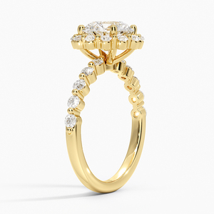 Anillo de compromiso con diamantes en forma de halo ornamental - Product Image 3