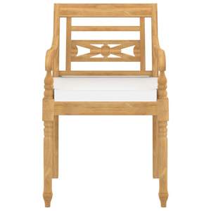 Set di 4 Sedie da Giardino in Teak Sabbiato Bianco Caldo, Materiale in Legno Duro - Product Image 4