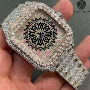 Custom Square <b>Mechanical</b> <b>Watch</b> Gold Tone Stainless Steel Bracelet <b>Watch</b> Rhinestone Dial OEM ODM for Men - Product Image 1