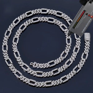 Lab Grown Diamond Cuban Link <b>Chain</b> Necklace 925 <b>Silver</b> Lightweight Certified Diamond Hip Hop Luxury <b>Mens</b> Womens Fine Jewelry - Product Image 1
