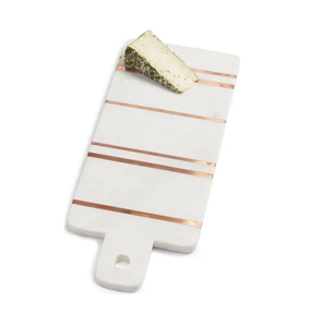 Tabla de cortar de mármol con revestimiento de latón, rectangular, para cortar frutas, verduras, carne y pan. - Product Image 1