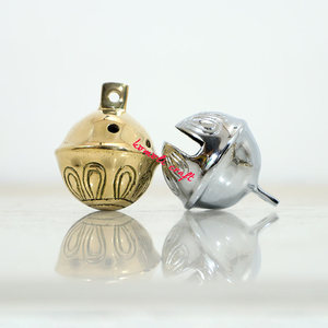 Campana de latón de calidad superior Heavy Duty Casted Golden and Sliver Brass Metal Sleigh Jingle Bell Metal Carriage Bell - Product Image 2