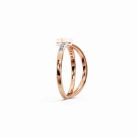 Bague de luxe en moissanite de fournisseur indien avec pierre ronde, bijoux de mariage élégants pour occasions spéciales, en vente