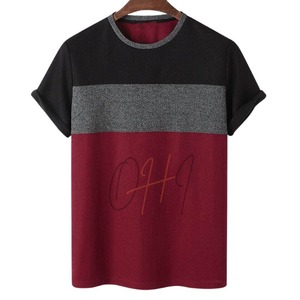 Custom Mens Color Block Breathable Tie-Dye T-<b>Shirt</b> Cotton Short Sleeve Crew Neck <b>Patchwork</b> Tee Casual Oversized Contrast Panel - Product Image 1