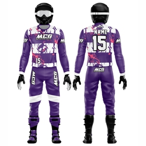 Traje de Motocross para Hombre de Alta Calidad en Tela de Nailon y Poliéster, Nuevo Diseño Vintage con Impresión por Sublimación en Color Neón, Jersey y Pantalones para Carreras MX - Product Image 1