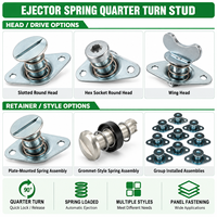 Custom Self Ejecting Quarter Turn Stud Assembly Spring Loaded Quick Access Panel Fastener OEM