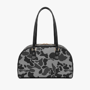 Blue Camouflage PU <b>bowling</b> Bag With Zipper Closure Two Handles Women's Casual Handbag Daily Use - Product Image 2