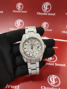 Iced Out Vvs Moissanite Diamond Movimiento automático Acero inoxidable Vidrio Lujo Hecho a mano Hombre Hip Hop Reloj - Product Image 2