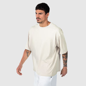 T-shirt à manches courtes pour homme HEBOLDIMPEX, style ample, surdimensionné, léger, 100% coton, tissu tricoté personnalisé - Product Image 2