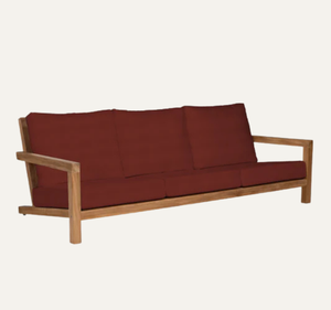 Sofá de Jardín Moderno Tropical para Exteriores, Estructura de Madera de Teca Sólida, Cojines Resistentes a la Intemperie, para Sala de Estar, Patio, Terraza, Villa, Resort - Product Image 2