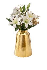 Jarrón de Hierro Tradicional Hecho a Mano, Duradero, con Recubrimiento Dorado, Irrompible, para Decoración del Hogar y Bodas - Product Image 2