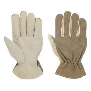 Gants de travail en cuir et polyester durables, antidérapants, pour la protection des mains, imperméables, isolés thermiquement, gants de sécurité contre la chaleur - Product Image 4