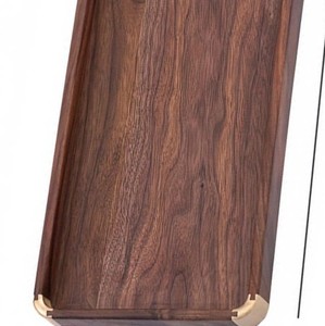 Bandeja Rectangular de Madera con Esquinas Doradas, Diseño Minimalista para Té, Café o Uso en Mesa de Comedor, Bandejas Decorativas - Product Image 4