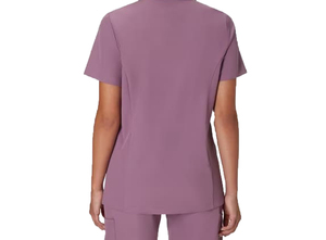 Blouse d'hôpital pour femme, manches courtes, polyester, couleur violette, qualité supérieure, pour usage médical. - Product Image 4