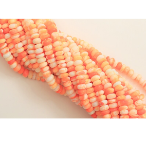 Hermosas cuentas lisas de ópalo naranja en forma de rondel, hilo de 16 pulgadas, cuentas lisas de ópalo naranja, para la elaboración de joyas y artesanías. - Product Image 2