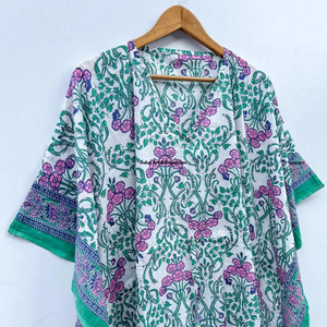 Wholesale Hand Block Printed Cotton <b>Kaftan</b> Block Printed Cotton <b>Beach</b> <b>Kaftan</b> Women Party Dress Wear Night Maxi Dress - Product Image 5