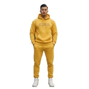 ชุดฮู้ดดี้ผู้ชายสีเหลืองหลากสี ลายเรียบ ชุดกีฬาออกกำลังกาย รับทำโลโก้ แบรนด์ส่วนตัว - Product Image 1