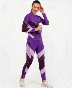 Conjunto Deportivo para Mujer, Reversible, con Cierre Completo, Cuello Alto, 100% Algodón, Sudadera Deportiva, Pantalones Jogger con Cintura Elástica, para Gimnasio y Entrenamiento - Product Image 3