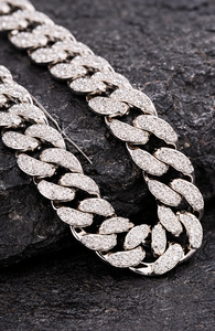 Collar de Cadena Cubana de Lujo de Plata 925 con Moissanita y Baño de Rodio, Engaste de Garra, Estilo Iced Out Hip Hop, Joyería Personalizada para Hombre para Boda - Product Image 3