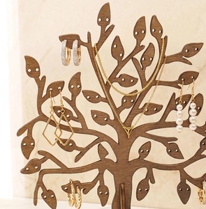 Tree Shape Wooden Jewelry Organizer For Earrings Necklaces Rings And <b>Bracelet</b> Display Stand Home Decor Organization From India - Product Image 3