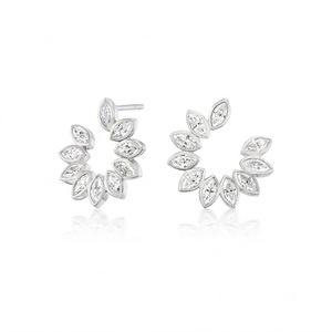 Women Fine Jewelry Marquise Cut Lab Diamond Flower Shape <b>Stud</b> <b>Earring</b> in 10K 14K <b>Rose</b> <b>Gold</b> Plated Bridal Engagement Jewelry Gift - Product Image 5