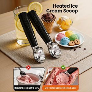 Cuillère à glace chauffante électrique à LED rechargeable, chauffage rapide, en acier inoxydable, outil métallique étanche - Product Image 5