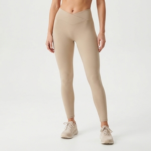 Leggings de sport sans couture à taille haute croisée en V pour femmes, personnalisables (couleurs et logo), 180g - Product Image 6
