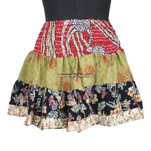 2026 Best Summer Latest Mini Patch Work <b>Skirt</b> Design Fit Mini Patch Work <b>Skirt</b> Vintage Indian Boho Hippie Mini Length Patch Work - Product Image 3