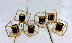 Candelabros Geométricos Rectangulares de Hierro Forjado, Estilo Nórdico, Hechos a Mano, Duraderos, Acabado Mate, para Bodas, Fiestas y Hogar - Product Image 3