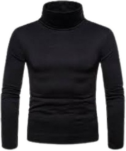 STELLAR Lower Hem Logo Position <b>Men's</b> Athletic Patchwork Long Sleeve <b>Turtle</b>-<b>Neck</b> T-Shirt Breathable Corduroy Spandex/Polyester - Product Image 2