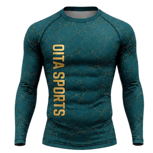Ensemble de vêtements de sport pour homme, manches longues et leggings, vert turquoise, performance active, entraînement, compression, fitness, gym, sportswear, athlétique - Product Image 3