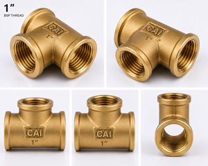 Conector en T de Latón con Rosca Hembra NPT, Conector Hembra Forjado Resistente a la Corrosión, Piezas de Plomería para Línea de Agua de 1 Pulgada - Product Image 3
