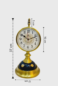 Victorian Brass <b>Table</b> <b>Clock</b> with London-Inspired Design Antique Round Desk Timepiece Roman Numeral Vintage Home & Office - Product Image 2