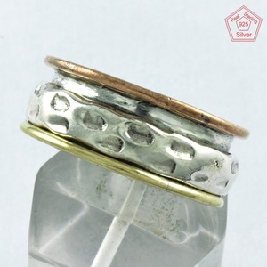 Impressive 925 Sterling <b>Silver</b> <b>Spinner</b> <b>Ring</b> Fine Jewelry for Weddings Wholesale From India - Product Image 4