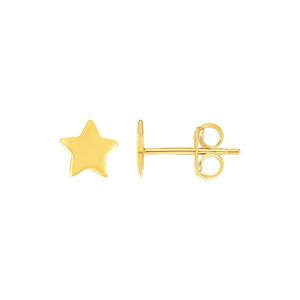 Orecchini a perno in oro giallo 14k con stelle, anelli alla moda da 6,5 mm - Product Image 1