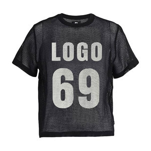 <b>Women</b> Fashion <b>Mesh</b> T-Shirt See-Through Short Sleeve Crew Neck Lightweight Transparent Summer <b>Top</b> for Layering Gym Dance Club - Product Image 5