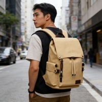 Sac à dos de voyage sportif décontracté en polyester Oxford léger 22L avec fermeture à rabat et bouton-pression, conception à double fermeture éclair, ergonomique