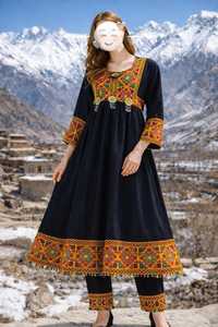 Women's Afghani Casual <b>Dresses</b> Luxury Ethnic Embroidered Bohemian Style Festival Clothing Supplier Collection - Product Image 4