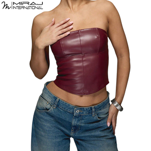 Nuevo corsé de cuero PU negro sólido, totalmente personalizado, de buen proveedor, con control medio, para mujer. - Product Image 2