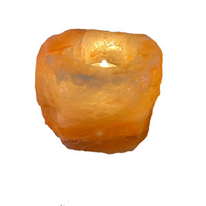 เชิงเทียนรูปหัวใจทำจากเกลือหิมาลัยสีชมพู พรีเมียม งานฝีมือธรรมชาติ รูปทรงโคมไฟ ผลิตด้วยมือในประเทศปากีสถาน - Product Image 1